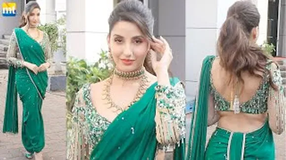Nora Fatehi dons a Marathi Mulgi Avatar in green Saree for the first time On Jhalak Dikhhla Jaa 10 Sets
