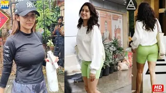 Janhvi Kapoor's PALAT moment with paps, Not OLD at all Malaika Arora in slim Yoga Fits