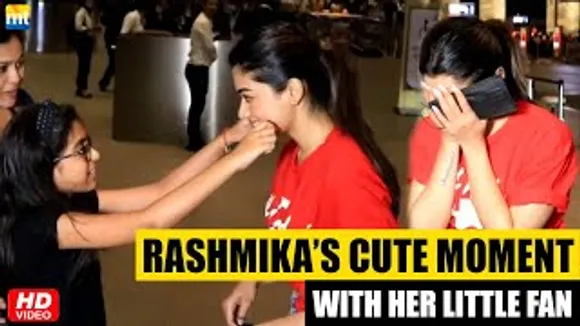 Watch Rashmika Mandanna's Cute Moments With Her Little Fan At The Airport