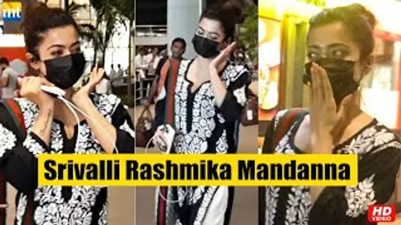 Rashmika Mandanna arrives in Mumbai for Success Bash of Sita Raman