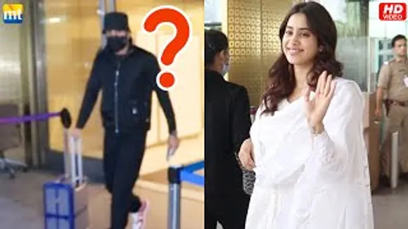 Shiva Ranbir Kapoor carries his own Luggage, Janhvi Kapoor looks fresh in White Salwar at airport