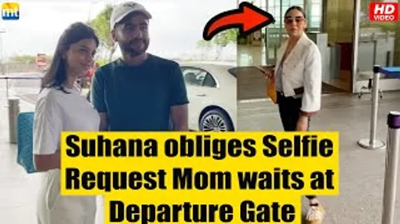 Shah Rukh Khan's Daughter Suhana Khan obliges a fan with selfie as mom Gauri Khan waits at the gate
