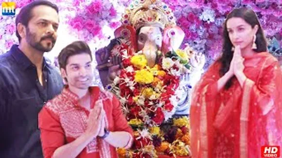 Shraddha Kapoor, Rohit Shetty And Gurmeet Choudhary arrive at T-series office for Ganesh Darshan