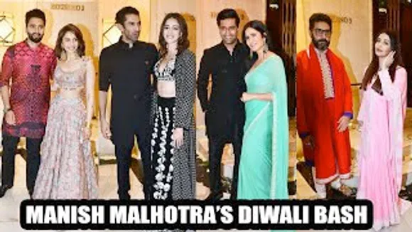 Aishwarya Rai Bachchan-Abhishek Bachchan, Katrina Kaif-Vicky Kaushal, Ananya Panday-Aditya Roy Kapur, Rakul Preet Singh-Jackky Bhagnani And Others At Manish Malhotra's Diwali Party