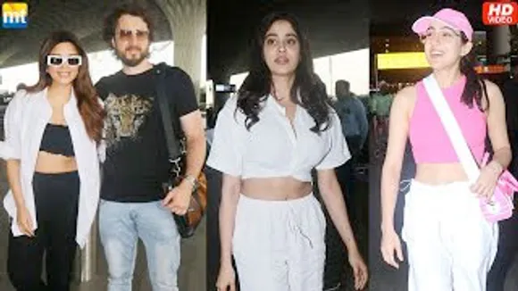 Janhvi Kapoor & Sara Ali Khan flaunt their sexy & toned abs, Shama Sikander with hubby at airport