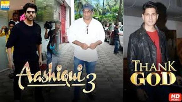 Aashiqui 3 actor Kartik Aaryan & Dir. Anurag Basu at T-series office; Thank God Sidharth Malhotra