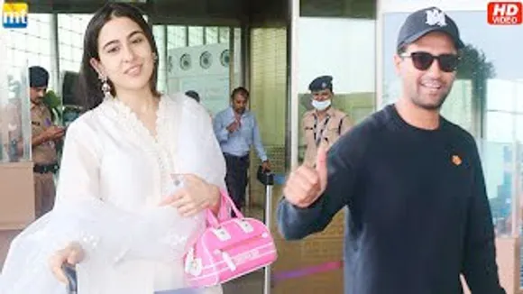Post Katrina Kaif's Phone Bhoot Trailer, hubby Vicky Kaushal, Sara Ali Khan leave for their shoot