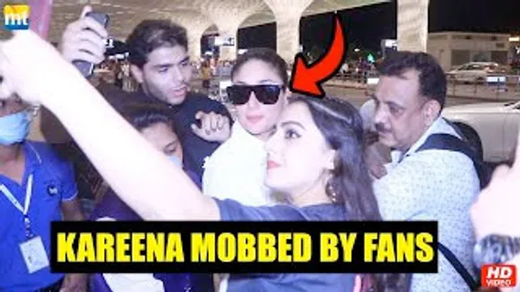 Kareena Kapoor gets literally Frustrated after being MOBBED by unruly fans at Mumbai Airport