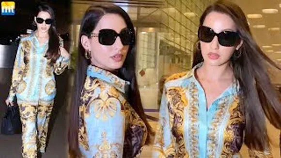 Gorgeous Nora Fatehi looks fresh in morning at airport leaves for Mauritius for Concert