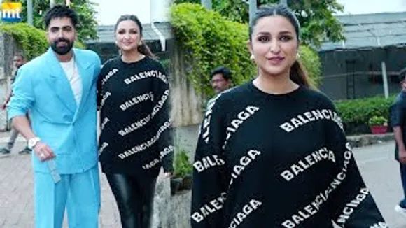 Parineeti Chopra in Black with Singer Harrdy Sandhu at 'Jhalak Dikhhla Jaa' for 'Code Name: Tiranga'