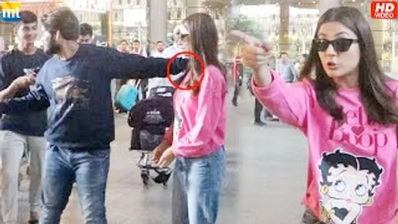 OMG! A Male fan tries to grab Shehnaaz Gill's shoulder at the airport, See What Happened