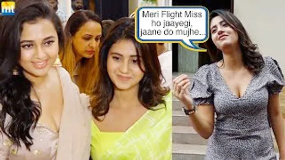 When Bigg Boss Winner Tejasswi Prakash Met the Kacha Badam girl Anjali Arora at studio
