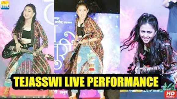 Tejasswi Prakash shows inner rockstar playing Guitar at 'Mann Kasturi Re' song 'Naad' launch