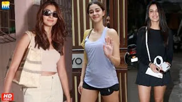Ananya Panday in shorts at Yoga Class, Pooja Hegde at Dubbing Studio, Jasmin Bhasin & Karisma Kapoor Spotted In Bandra