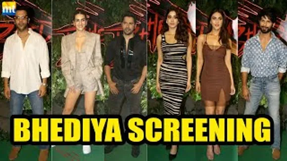 BHEDIYA Screening With Janhvi Kapoor, Kriti Sanon, Varun Dhawan, Shahid Kapoor, Sharvari, Vaani Kapoor And Other Celebs