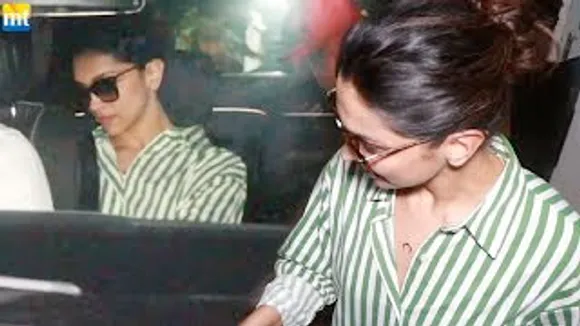 Deepika Padukone at a dubbing studio before Pathaan Teaser launch on SRK's Birthday