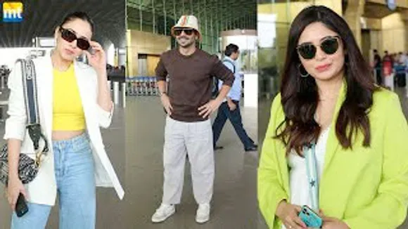 Amruta Khanvilkar flies Goa for IIFI Along With Sharad Kelkar, Aparshakti Khurrana And Ritabhari Chakraborty