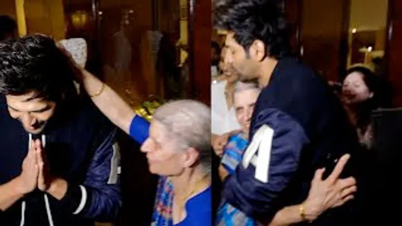 Kartik Aaryan Takes Blessings From An Old Lady While Doing 'Freddy' Promotion At A Five Star Hotel