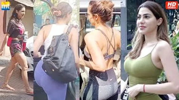 Is 49 Years Old Malaika Arora looks fit OR Under 30's Sara Ali Khan, Ananya Panday & Nikki Tamboli Outside Gym