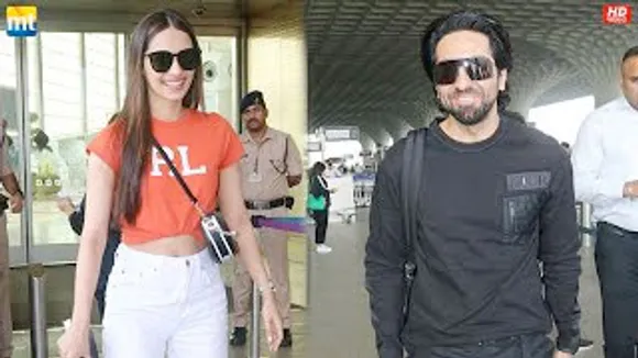 Bade Miyan Chote Miyan actress Manushi Chhillar leaves for IFFI, An Action Hero Ayushmann Khurrana Leaves For Movie Promotion