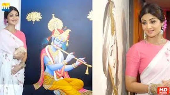 Shilpa Shetty looks ravishing in Saree at the Painting Inauguration Of Tao Foundation