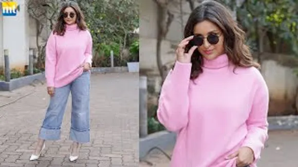Parineeti Chopra looks beautiful in Turtleneck T-shirt, arrives In Filmcity for an Ad shoot