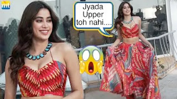 'Zyada Upper Toh....' Janhvi Kapoor asks Paps while doing twirls Ghagra at Mili Event