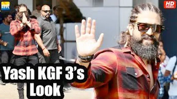 Yash aka Rocky Bhai in a New Look for KGF 3, arrives in Mumbai