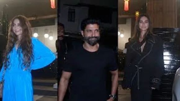 Farhan Akhtar arrives with Gorgeous wife Shibani Dandekar & Hot Sister-in-Law Anusha Dandekar for Dinner