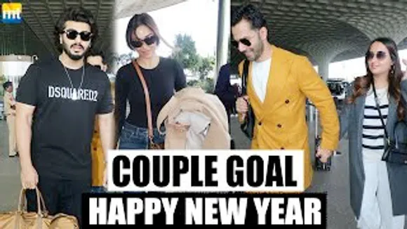 LoveBirds Malaika Arora-Arjun Kapoor, Varun Dhawan-Natasha Dalal Leave for New Year Celebrations