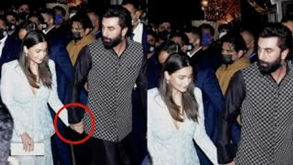 Ranbir Kapoor holds Alia Bhatt's hand & walks her through crowd at Anant Ambani-Radhika Engagement