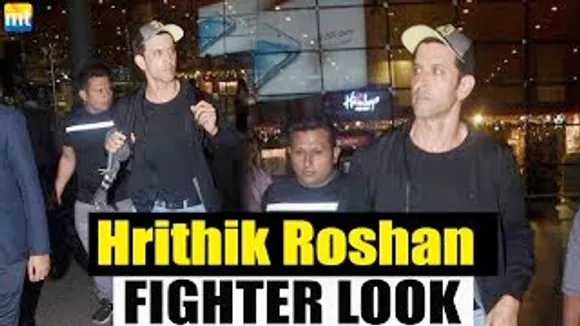 Hrithik Roshan's Lean Look from FIGHTER revealed at the airport as he returns from shooting