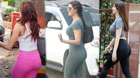 Janhvi Kapoor, Esha Gupta & Giorgia Andriani in Tight Pants seen post gym sessions