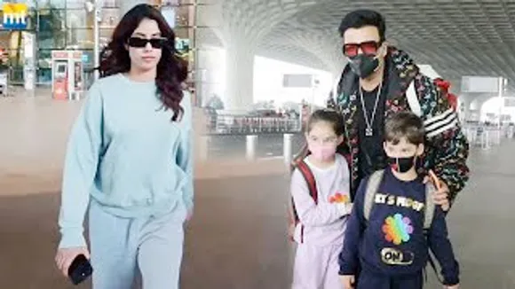 Janhvi Kapoor returns from Chennai; Karan Johar leaves with Roohi & Yash for Vacation
