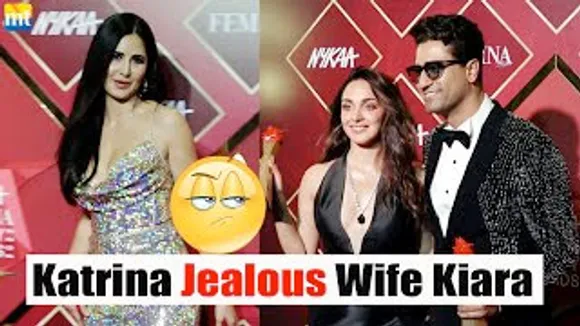 Wife Katrina Kaif get JEALOUS as hubby Vicky Kaushal poses with Kiara Advani at 'Nykaa Femina Beauty Awards 2022'