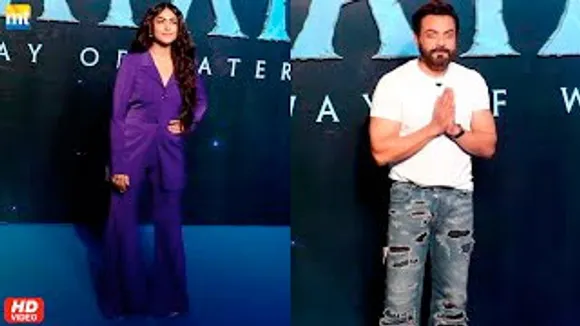 Japnaam Baba Bobby Deol, Gorgeous Mrunal Thakur in Purple at 'AVATAR 2' Special Screening In Mumbai