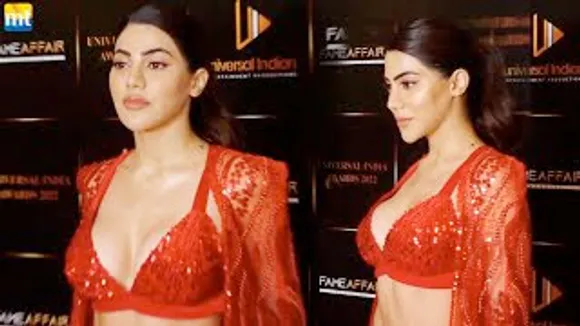 Nikki Tamboli Looks SIZZLING In Red Dress At Universal Awards 2022