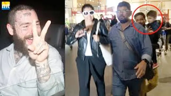 Rapper Post Malone arrives in India for Concert | Kajol IGNORES Kids | Sophie Choudry At Airport