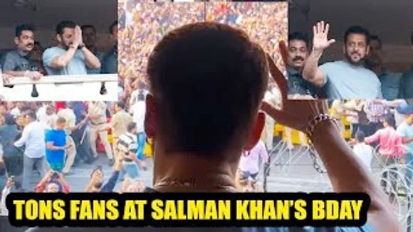FIRST GLIMPSE : Salman Khan waves at the fans waiting outside Galaxy Apartment on 57th Birthday