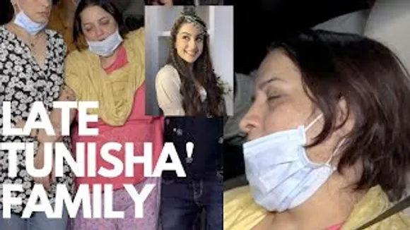 Tunisha Sharma's Mother walks Unconsciously with the help of relatives to the Hospital