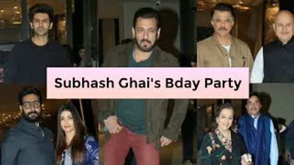 Salman Khan cuts cake with Subhash Ghai & Daughter, Aishwarya Rai, Kartik Aaryan, Jackie Shroff, Anil Kapoor And Others Attend The Event