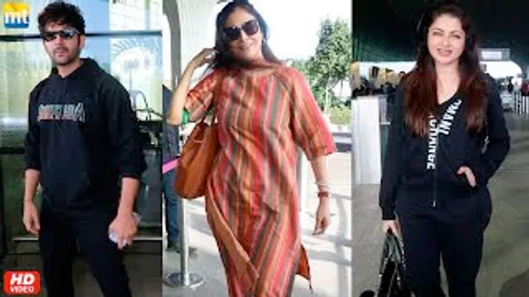 Airport Walon Ko Kuch Nahi Milta - Kartik Aaryan, Tabu In Ethnic Wear and Evergreen Bhagyashree At Airport