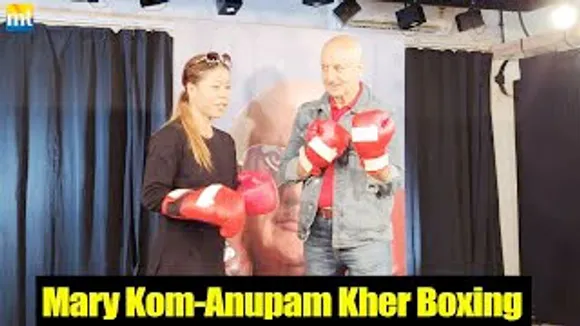 MC Mary Kom teaches Boxing to Anupam Kher as she launches Shiv Shastri Balboa's Poster