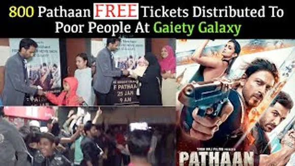 Pathaan FDFS Gaiety Galaxy 800 Tickets Distributed by Shah Rukh Khan Fan to Poor People