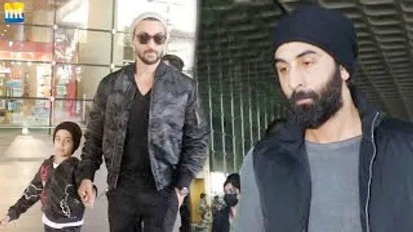 Ranbir Kapoor leaves town before Tu Jhoothi Mein Makkaar trailer; Aayush Sharma with Ahil At Airport