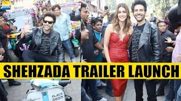 Shehzada Kartik Aaryan's Grand Entry With Kriti Sanon At Gaiety Galaxy For Shehzada Trailer Launch