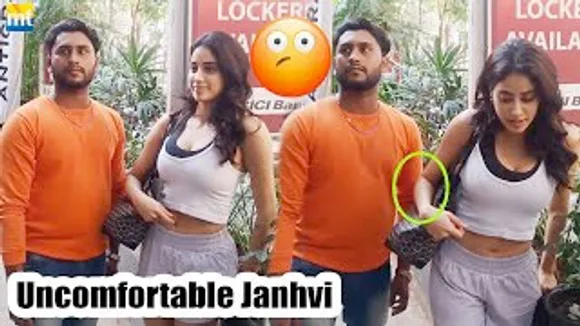 VIRAL VIDEO Janhvi Kapoor feels UNCOMFORTABLE with Fans while posing for a selfie at Gym