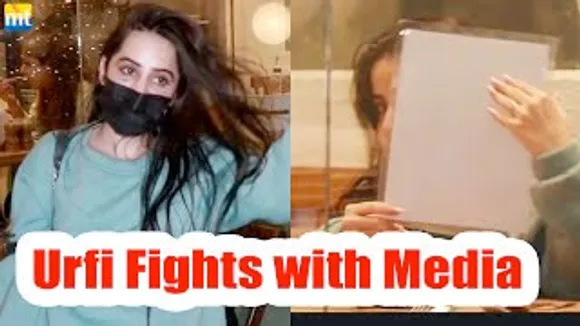 No Makeup No Photos - Frustrated Urfi Javed Fights with Media, hides her face with Menu Card at restaurant