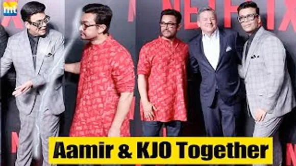 After Controversial Roasting, Aamir Khan & Karan Johar pose together at Netflix's Party