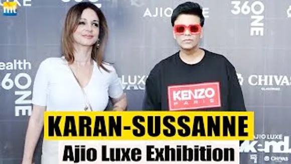 Karan Johar, Sussanne Khan Visit Anaita Shroff's Exhibition at Ajio Luxe Weekend 2023